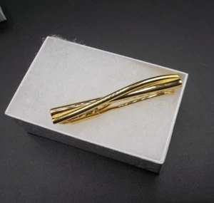 Vintage Gold über Sterlingsilber Geldklammer, verdrehte Barren Design. (MC018) - Bild 1 von 3