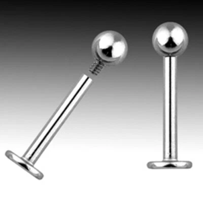 1,2mm Titan Labret Innengewinde mit Kugel Aufsatz Ohr Tragus Helix Piercing - Bild 1 von 2