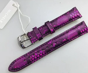 New Authentic Michele Mini Urban Deco Park Striking Purple Lace Watch Band 16 Mm - Picture 1 of 6