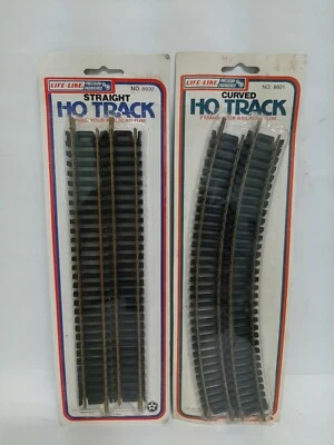 Vintage Life-Like 8600 & 8601 HO 4 Pack Straight & 4 Pack Curved Track NISP - Image 1 of 3