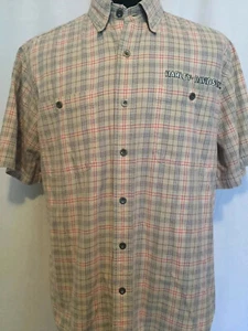 Harley Davidson Motorbekleidung Shirt Herren Large L Kariert Bestickte Taschen - Bild 1 von 9