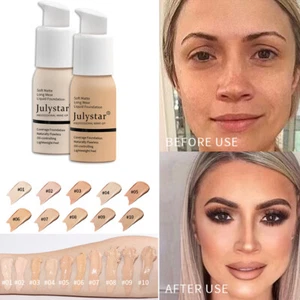 Foundation Makeup Full Coverage Liquid Base Brighten Long Lasting Shade Matte🔥 - Picture 1 of 34