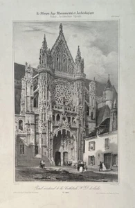 Senlis Kathedrale Benoist Bachelor Antik Französisch Druck Architekt Gotik Lithographie - Bild 1 von 23