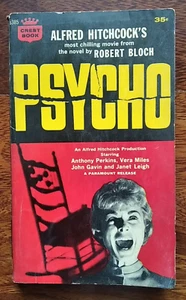 Robert Bloch Psycho Film Tie-In 1961 US Paperback Crest 4th Printing Hitchcock - Imagen 1 de 5
