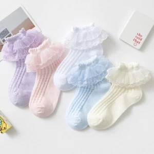 Breathable Princess Pure Cotton Girl Mesh Thin White Dance Kid's Girls'socks - Picture 1 of 14