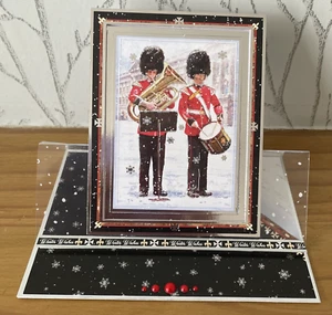 Caballete temático de escena de invierno hecho a mano de 7"x6" The King's Guard tarjeta de Navidad - Imagen 1 de 4