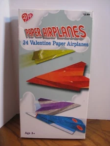 Paper Airplanes - 24 Valentine Cards w/ 4 Pre-designed Awesome Paper Planes - Picture 1 of 3