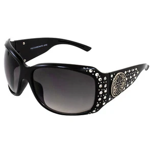 Rodeo Queen Mercy Women’s Fashion Sunglasses Black Frame w/ Bling Rhinestones - Picture 1 of 6