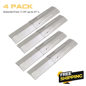 4Pack BBQ Gas Grill Heat Plates Heat Tents Shields Burner Covers Stainless Steel - Picture 1 of 6