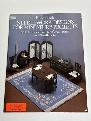 Eileen Folk Needlework Designs for Miniature Projects 64 Cross Stitch Pattern - Image 1 of 4