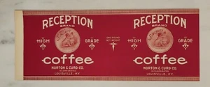 Label Reception Coffee Can Louisville Kentucky Norton Curd - Picture 1 of 1