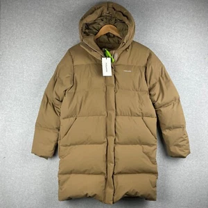 Holzweiler Jacket XS Brown Loen Down Puffer Parka Repreve full zip con cappuccio nuovo con etichette - Foto 1 di 15