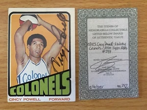 d2023 Cincy Powell - Kentucky Colonels - Signed 1970 Topps ABA #189 - AUTHENTIC - Picture 1 of 1