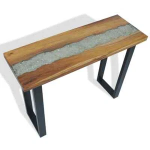 vidaXL Solid Teak Console Table Industrial End Side Living Room Furniture - Picture 1 of 12