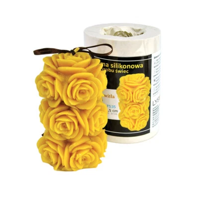 BIENE24.DE Kerzengießform Rosenkerze Silikonform Kerzen Bienenwachs Ostern Weihnachten Rose