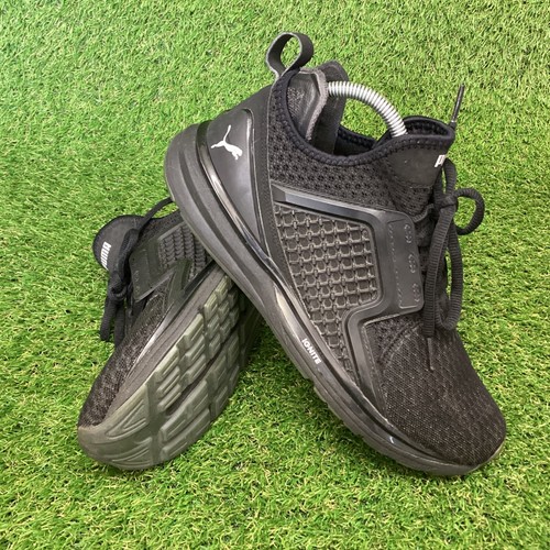 Scarpe da ginnastica uomo ragazzo PUMA IGNITE triple nere taglia UK 7 (D12)