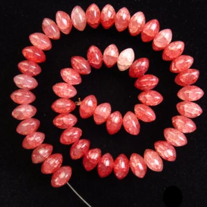 1Strand 12x8mm Red Dragon Veins Agate Rondelle Loose Bead 15.5inch CJ1351 - Picture 1 of 3
