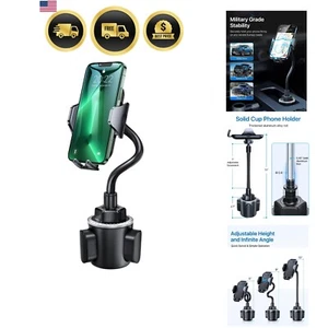 Car Phone Holder Cup Mount 360° Rotation Adjustable Gooseneck Universal - Photo 1 sur 10