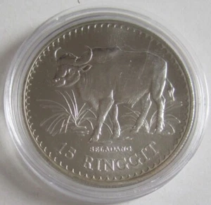 Malasia 15 Ringgit 1976 15 años WWF Gaur plata BU - Imagen 1 de 2