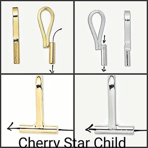 Silver gold pl brooch converter pin to pendant wear brooch as necklace T - Picture 1 of 8