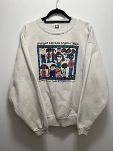 Vintage YMCA East Los Angeles Crewneck Sweater XL Ash Grey  - Picture 1 of 6