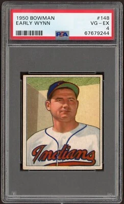1950 BOWMAN EARLY WYNN #148, (HOF) CLEVELAND INDIANS - PSA 4 VG-EX  - Image 1 of 2
