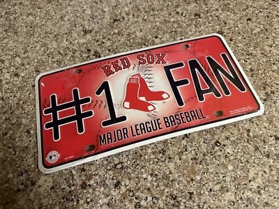 BOSTON RED SOX #1 FAN CAR TRUCK TAG LICENSE PLATE MLB BASEBALL METAL SIGN - Image 1 of 2