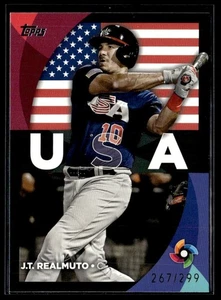 2023 Topps World Baseball Classic Stars Black J.T. Realmuto 267/299 USA #WBC-32 - Picture 1 of 2
