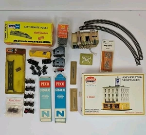 N Scale Train Lot peco Model Power Atlas Tracks Buildings Point Motors New Used - Picture 1 of 12
