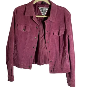 J Percy For Marvin Richards Pink Leather Suede  Snap Up Jacket Coat Women MEDIUM - Picture 1 of 10