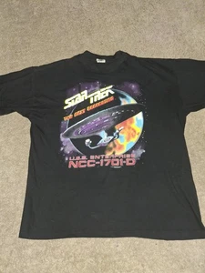 Vintage 90`s STAR TREK T Shirt 1993 U.S.S. Enterprise large print Tag size XL - Picture 1 of 6