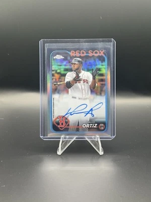 2024 Topps Cromo David Ortiz Leyendas Refractor En Tarjeta Automático/50 SOX Rojo Foto 1 de 2