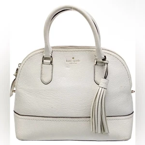 Borsa Kate Spade Carli McCall Street a cupola bianca/tracolla in pelle nappa - Foto 1 di 16