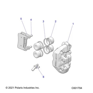 Polaris Brake Pads & Pins Kit, Genuine OEM Part 2206380, Qty 1 - Picture 1 of 1