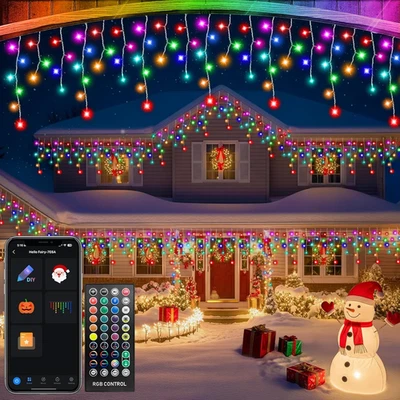 Smart Icicle Outdoor Christmas Lights - 10M 299 LED Customizable LED String Ligh - Image 1 of 4