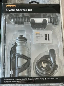 Halfords cycle starter Kit, water bottle & cage, mini pump, coil cable lock etc - Picture 1 of 5
