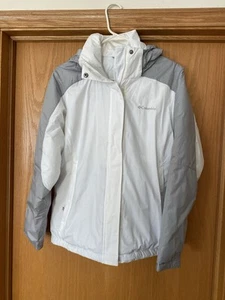 Columbia Women's Size Large Jacket White/Grey removable hood Full Zip - Picture 1 of 5