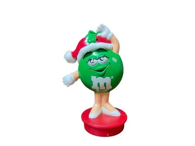 De colección 1998 M&M's Candy Topper adorno de Navidad verde hembra sombrero de Santa Foto 1 de 3