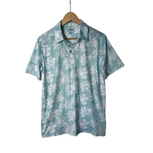 Chaps Golf Polo Blau Weiß Blumen Poloshirt Herren S » - Bild 1 von 3
