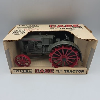 Vintage 1988 Ertl 1:16th Scale Case L Tractor on Red Steel Wheels, NIB - Image 1 of 4