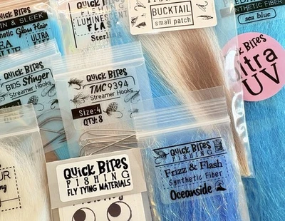 Kit de variedad para atar moscas - azul marino y blanco - materiales para atar moscas Minnow Minded Foto 1 de 4