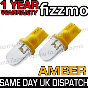 2x LED AMBER ORANGE INDICATOR SIGNAL TURNING SIDE LIGHT BULB T10 W5W 501 1YR WAR - Picture 1 of 1