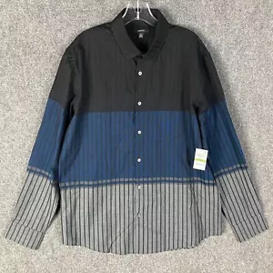 Alfani Dress Shirt Men's Large Long Sleeve 100% Cotton Adults Striped L - Picture 1 of 9