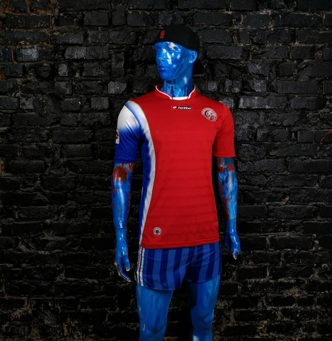 Costa Rica Team Jersey Home football shirt 2013 Lotto Polyester Mens Cover