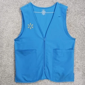 Walmart Employee Vest S Blue Zip-Up With Embroidered Spark Logo & Pockets - Picture 1 of 2