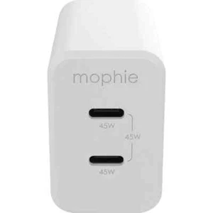 Mophie 45W Dual Port USB-C PD GaN Wall Charger - White - Photo 1 sur 6