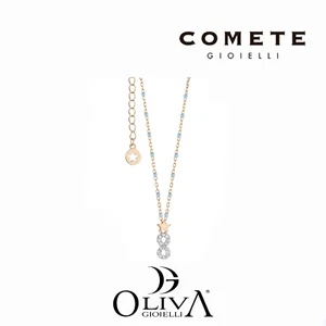 COLLANA COMETE STELLA NUMERI TALISMANO IN ARGENTO PVD ORO ROSA E SMALTO GLA 206 - Foto 1 di 6