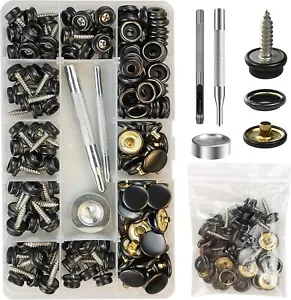 60 Set Druckknöpfe zum Schrauben, 15mm Edelstahl Druckknopf Schraubbar mit - Bild 1 von 7