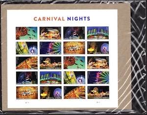 Scott #5864a Carnival Nights Full Sheet of 20 Forever Stamps - SEALED UV - Picture 1 of 4