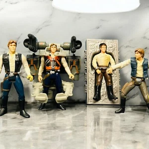 Star Wars Han Solo Figure Lot Of 4 Han Carbonite POF Hasbo Kenner - Picture 1 of 12